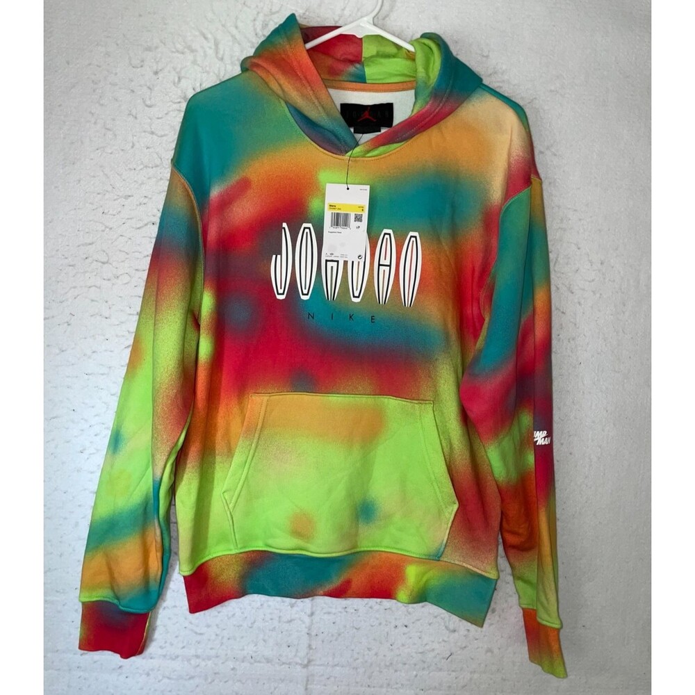 Nike Air Jordan Flight MVP Pullover Hoodie Multicolor Tie Dye DV4587-252 Mens S